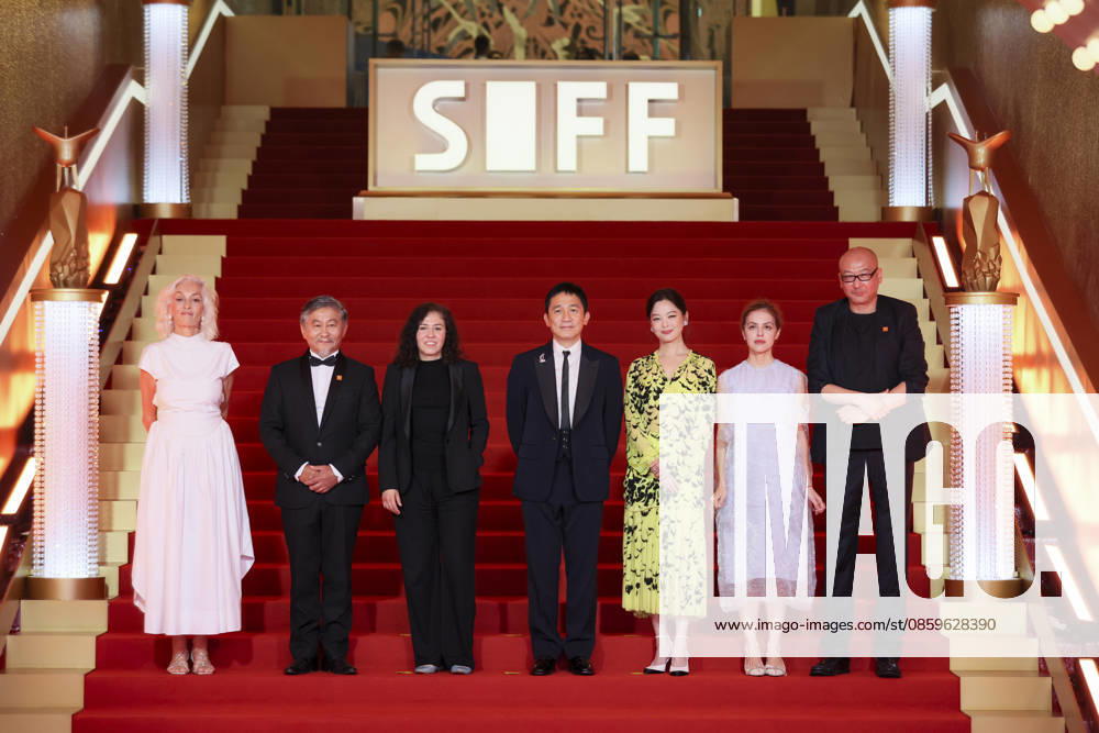 Jury members actor Tony Leung Chiu-wai, producer Dora Bouchoucha Fourati, director Guan Hu, director Aktan Abdykalykov, director-screenwriter Dea Kulumbegashvili, screenwriter Fernanda Valadez and actress Xin Zhilei arrive at the red carpet of the closing ceremony for the 28th Shanghai International Film Festival on June 20, 2026 in Shanghai, China.