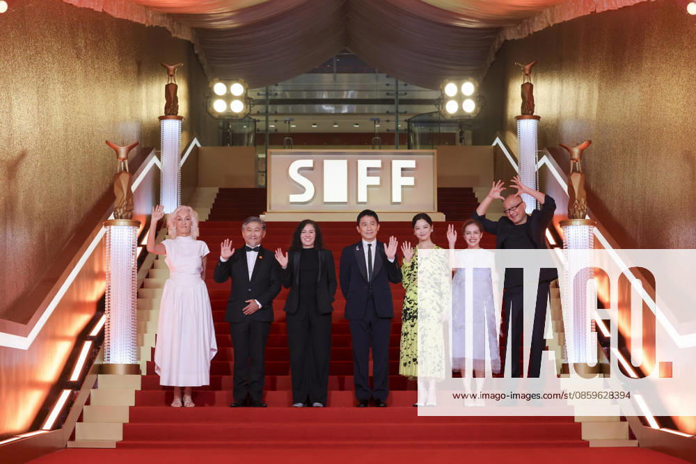 Jury members actor Tony Leung Chiu-wai, producer Dora Bouchoucha Fourati, director Guan Hu, director Aktan Abdykalykov, director-screenwriter Dea Kulumbegashvili, screenwriter Fernanda Valadez and actress Xin Zhilei arrive at the red carpet of the closing ceremony for the 28th Shanghai International Film Festival on June 20, 2026 in Shanghai, China.