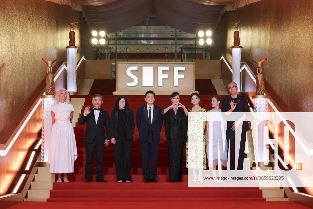 Jury members actor Tony Leung Chiu-wai and his wife Carina Lau Kar-ling, producer Dora Bouchoucha Fourati, director Guan Hu, director Aktan Abdykalykov, director-screenwriter Dea Kulumbegashvili, screenwriter Fernanda Valadez and actress Xin Zhilei arrive at the red carpet of the closing ceremony for the 28th Shanghai International Film Festival on June 20, 2026 in Shanghai, China.