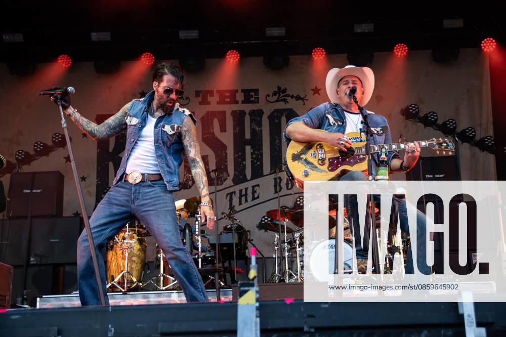 The Boss Hoss Back to the Boots LIVE Summer 2026, Kluturfabrik Cortendorf Concert, Live Music The Boss Hoss Back to the Boots LIVE Summer 2026 20 Jun 2026 Kluturfabrik Cortendorf, Coburg, Germany Image: Alec Boss Burns Völkel and Sascha Hoss Power?, of The Boss Hoss, performing in the Kluturfabrik Cortendorf during Back to the Boots? Tour.