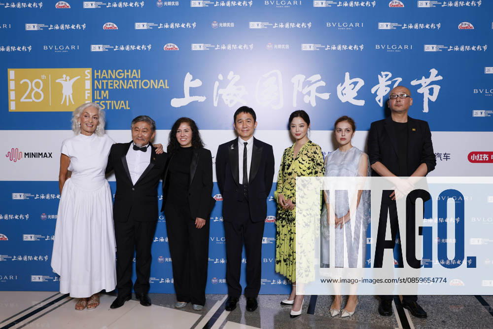 Jury members actor Tony Leung Chiu-wai, producer Dora Bouchoucha Fourati, director Guan Hu, director Aktan Abdykalykov, director-screenwriter Dea Kulumbegashvili, screenwriter Fernanda Valadez and actress Xin Zhilei pose for a photo at the closing ceremony for the 28th Shanghai International Film Festival on June 20, 2026 in Shanghai, China.