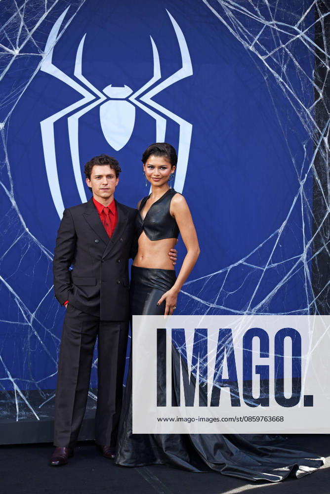 Tom Holland and Zendaya at the fan event for SPIDER-MAN