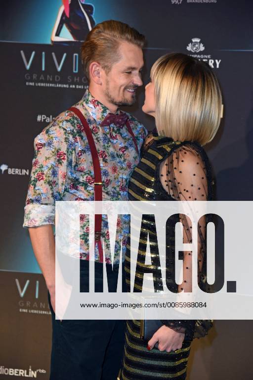 Isabell Horn with friend Jens Ackermann at the world premiere of the new Friedrichstadtpalast Show VIVID Grand Show in Berlin on 11 10 2018