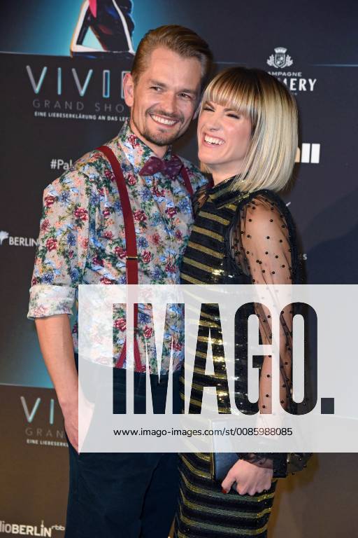 Isabell Horn with friend Jens Ackermann at the world premiere of the new Friedrichstadtpalast Show VIVID Grand Show in Berlin on 11 10 2018