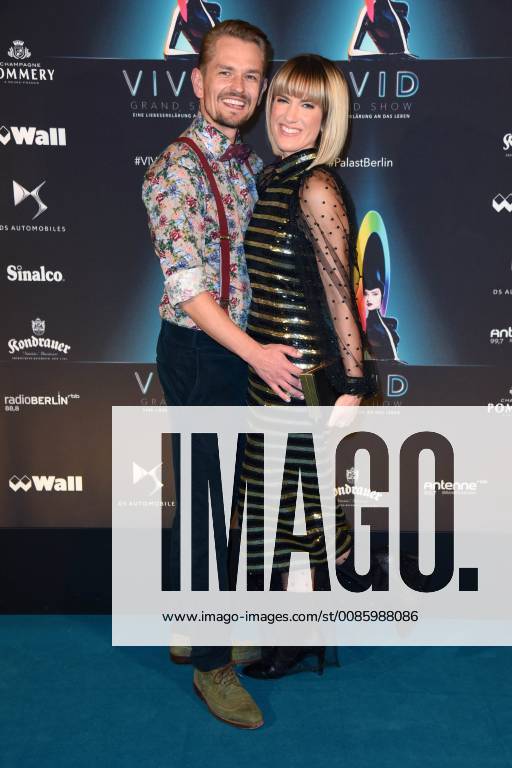 Isabell Horn with friend Jens Ackermann at the world premiere of the new Friedrichstadtpalast Show VIVID Grand Show in Berlin on 11 10 2018
