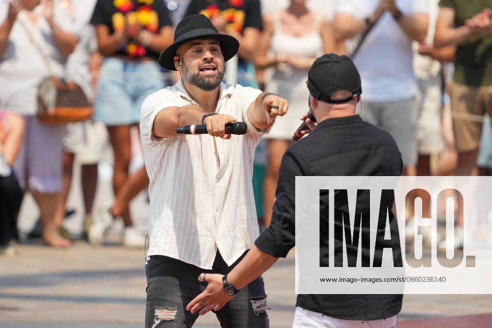 ZDF Fernsehgarten 2026: Singer Juan Daniel featuring songwriter Gionathan at the ZDF Fernsehgarten, themed Summer Party, on June 28, 2026, in Mainz, Rhineland-Palatinate, ZDF Fernsehgarten