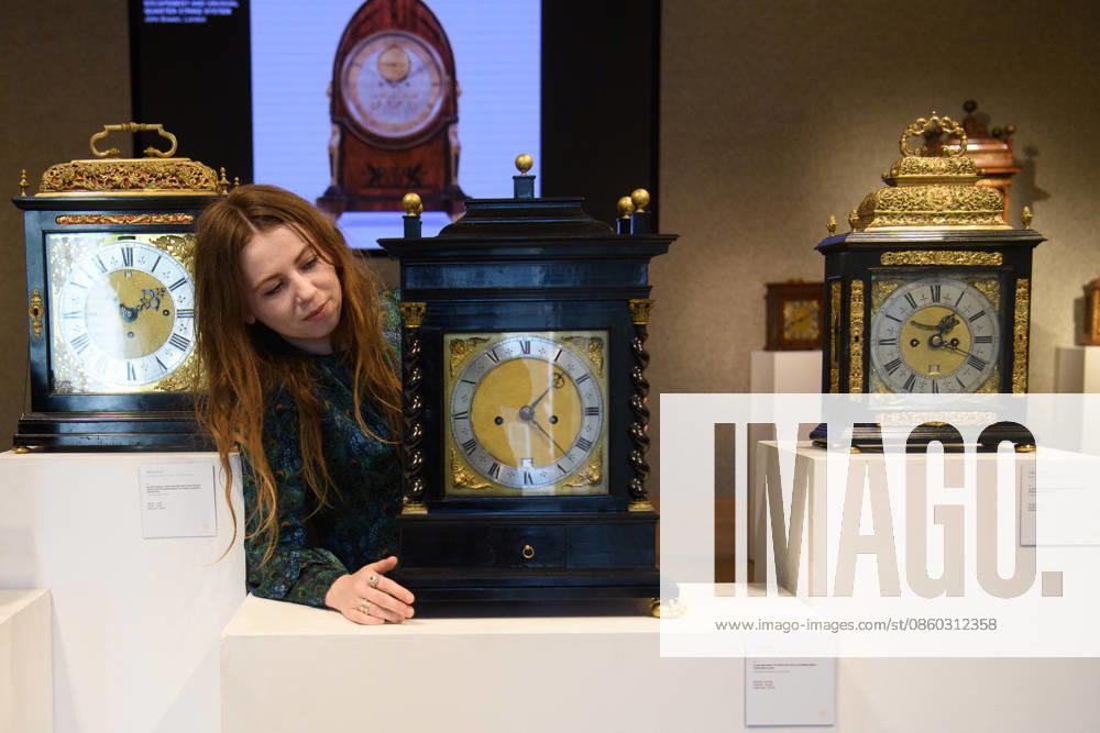 Bonhams Classics Week Sales at Bonhams, London, UK - 29 June 2026 A staff member views A fine and rare 17th century Dutch-striking ebony turntable clock - Johannes Fromanteel, Londini Fecit (est. £40k - £60k) which is part of Bonhams Classics Week Sales on 30th June - 2nd July at Bonhams, London, England, UK on Monday 29 June, 2026., Credit:Justin Ng Avalon UK, England, London, Bonhams