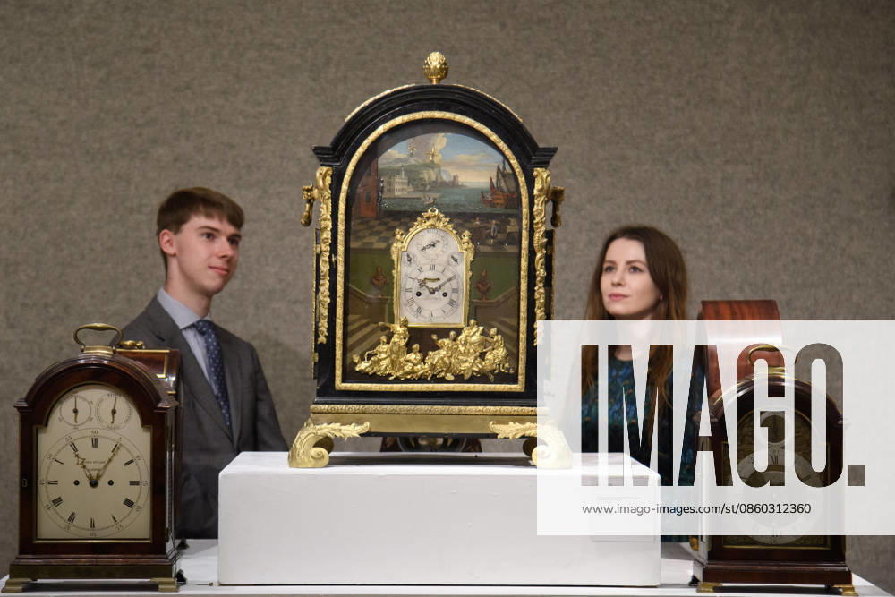 Bonhams Classics Week Sales at Bonhams, London, UK - 29 June 2026 A staff member views A fine and rare mid 18th century ebonised musical and automata organ clock - George Pyke, London (est. £30k - £50k) which is part of Bonhams Classics Week Sales on 30th June - 2nd July at Bonhams, London, England, UK on Monday 29 June, 2026., Credit:Justin Ng Avalon UK, England, London, Bonhams