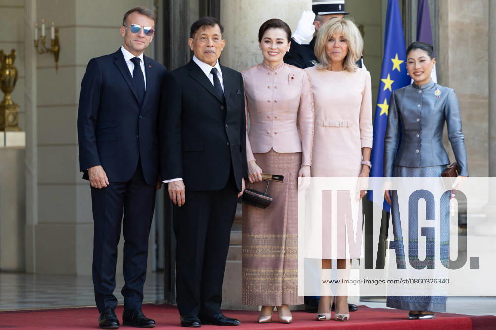 French President welcomes King of Thailand - Paris France s President Emmanuel Macron, Thailand s King Maha Vajiralongkorn (Rama X), Thailand s Queen Suthida, French President s wife Brigitte Macron and Princess of Thailand Sirivannavari Nariratana pose ahead of a meeting at The Elysee Presidential Palace in Paris on June 29, 2026. Photo by Raphael Lafargue ABACAPRESS.COM Paris France