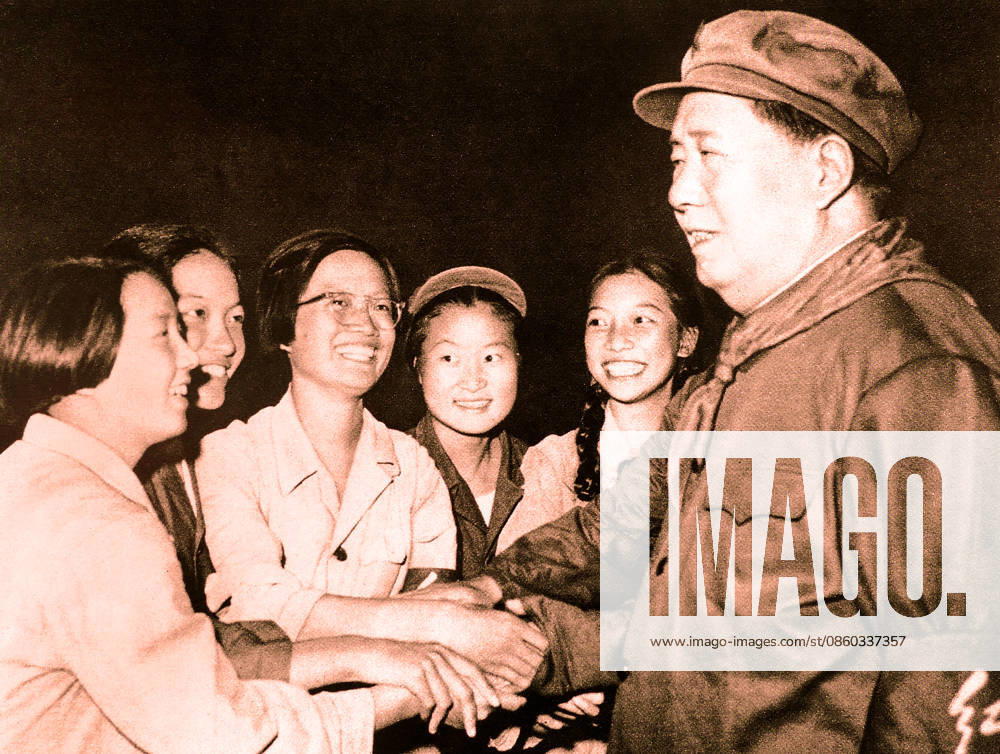 Chairman Mao with female Red Guards during the Cultural Revolution. 1966 Chairman Mao with female Red Guards during the Cultural Revolution. 1966. Mao Zedong (1893 - September 9, 1976), was a Chinese communist revolutionary who became the founding father of the People s Republic of China (PRC), which he ruled as the Chairman of the Communist Party of China from its establishment in 1949 until his death Editorial use only. All other uses to be cleared with the copyright owner (World History Archive), in advance., WHA_133_0767.jpg, Chairman Mao; Red Guards; Cultural Revolution; Mao Zedong; Chinese communist revolutionary; People s Republic of China; PRC; Communist Party of China; founding father; 1966; female Red Guards