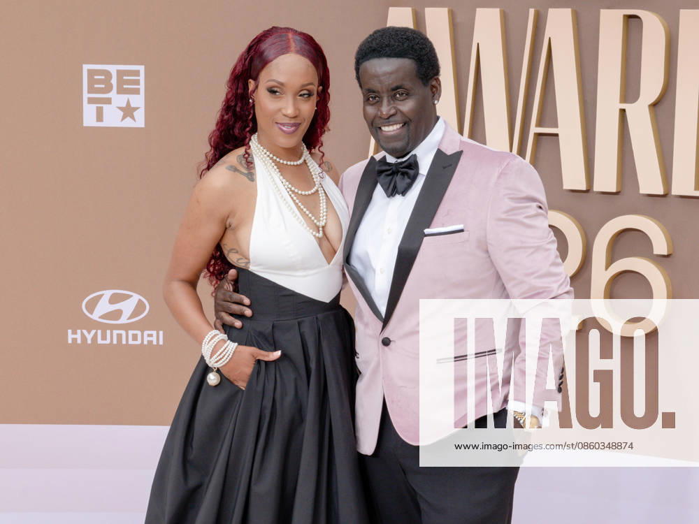 CATRINA GETER, GARY JOHNSON, aka, G Thang attend the 2026 BET Awards: Red Carpet. Los Angeles USA - ZUMAb173 20260628_aap_b173_209