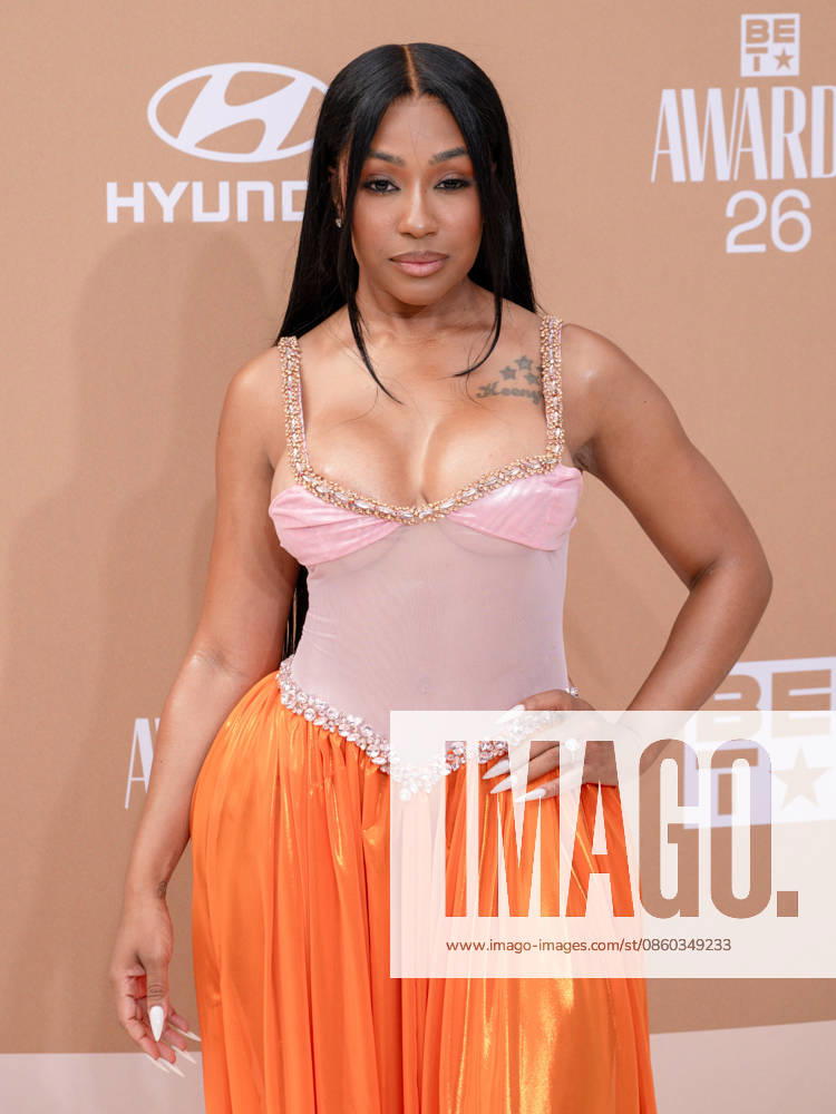 American rapper YUNG MIAMI, aka, Caresha Brownlee, 32, former member of City Girls.attends the 2026 BET Awards: Red Carpet. Los Angeles USA - ZUMAb173 20260628_aap_b173_255