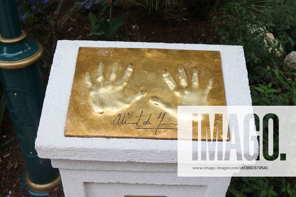 The handprints of Prince Albert II of Monaco at the dedication of the Monaco area at Europa-Park in Rust