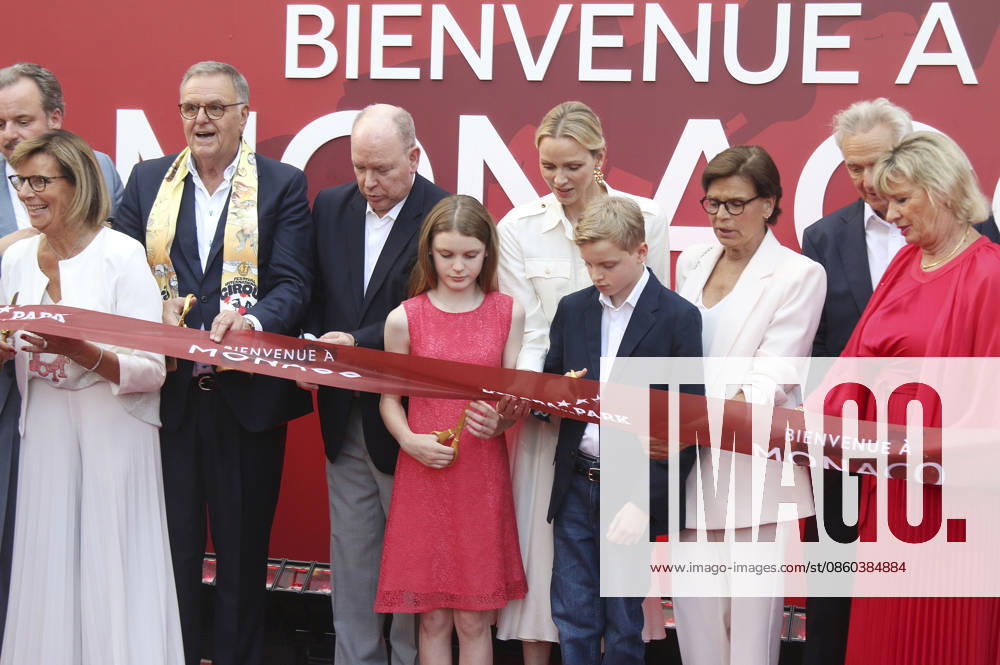 Marianne Mack, Roland Mack, Albert II, Prince of Monaco, Princess Gabriella of Monaco, Charlene, Princess of Monaco, Crown Prince Jacques of Monaco, Stephanie of Monaco, Jürgen Mack, and Mauritia Mack at the opening of the Monaco theme area at Europa-Park in Rust, June 29, 2026 Foto:xAgenturxWehnertx xGränzdörferx xFuturexImagex monaco_6638