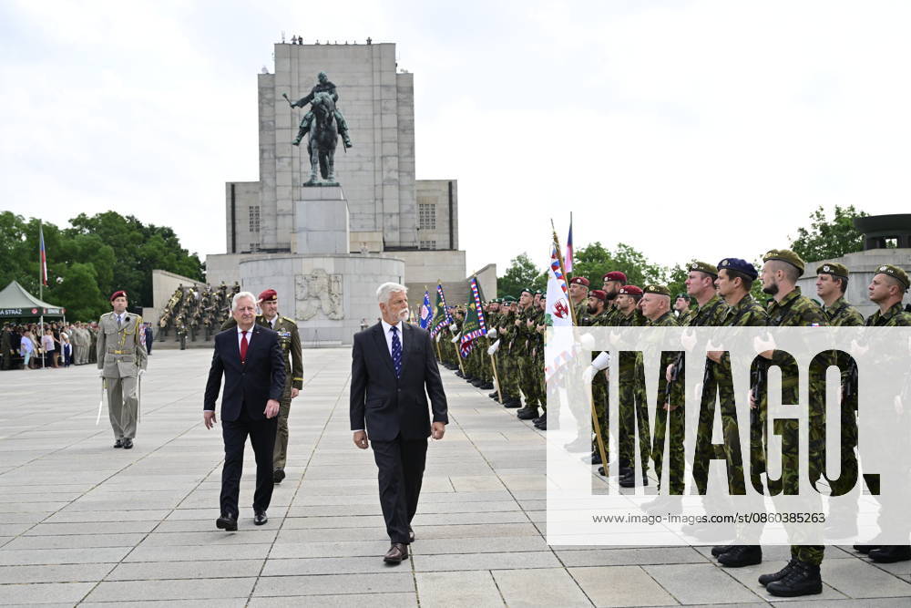 Ceremonial parade marking Czech Armed Forces Day and the handover of the post of Chief of the General Staff of the Czech Armed Forces took place at the National Memorial at Vitkov, in Prague, Czech Republic, on June 30, 2026. In the center, from left: Czech Defence Minister Jaromir Zuna, outgoing Chief of the General Staff Karel Rehka (in the background), and Czech President Petr Pavel. (CTKxPhoto RomanxVondrous) CTKPhotoP2026063003503 CTKPhotoP2026063003503
