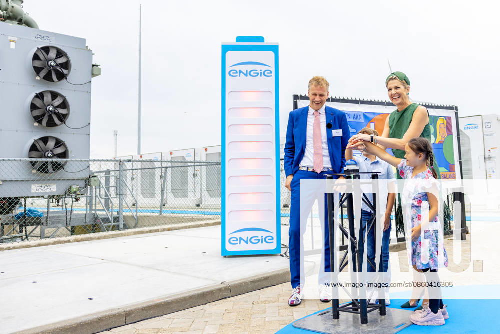 Lelystad Queen Maxima with Harry Talen CEO Engie attended the opening of the battery park at the Maxima power plant of energy company Engie, one of the most modern in Europe, recently converted to run on hydrogen as a supplementary fuel, and supplies electricity to nearly two million households in Lelystad. Â