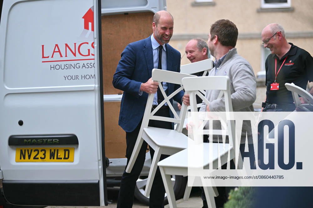 Prince William visits Langstane Housing Association Prince William helps a tenant to move furniture into a new flat during a visit to Langstane Housing Association, Aberdeen, Scotland, UK, on the 30th June 2026. Picture by Andy Buchanan WPA-Pool Aberdeen Langstane Housing Association Scotland United Kingdom WHA-0830