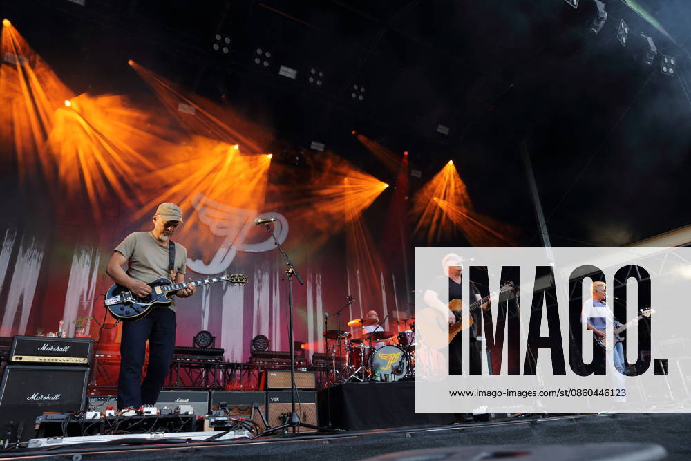 Joey Santiago, David Lovering, Black Francis, and Emma Richardson (from left), members of the band Pixies, at a concert at the Spandau Citadel in Berlin, June 30, 2026. Pixies Concert Berlin