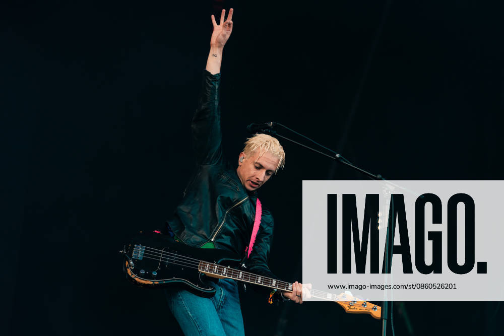 Wolf Alice live at Roskilde Festival 2026 Roskilde, Denmark. 01st, July 2026. The British alternative rock band Wolf Alice performs a live concert during the Danish music festival Roskilde Festival 2026 in Roskilde. Here bass player Theo Ellis is seen live on stage. Denmark, Roskilde