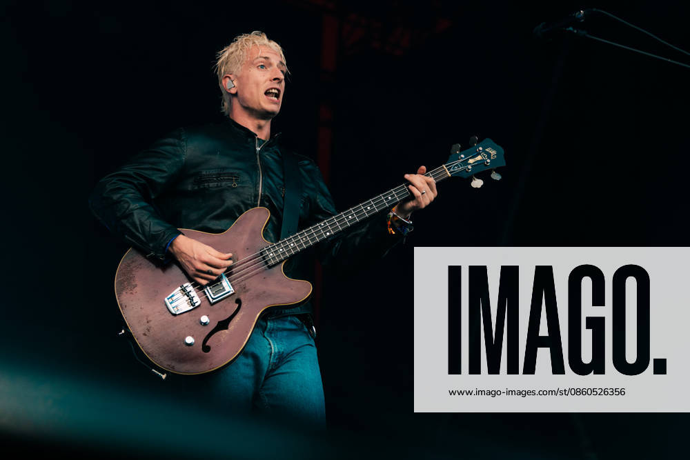 Wolf Alice live at Roskilde Festival 2026 Roskilde, Denmark. 01st, July 2026. The British alternative rock band Wolf Alice performs a live concert during the Danish music festival Roskilde Festival 2026 in Roskilde. Here bass player Theo Ellis is seen live on stage. Denmark, Roskilde