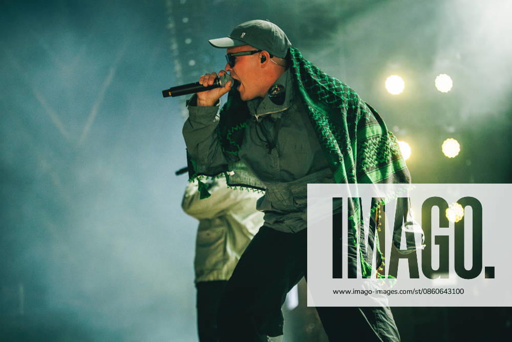 Kneecap live at Roskilde Festival 2026 Roskilde, Denmark. 03rd, July 2026. The Irish hip-hop trio Kneecap performs a live concert during Danish music festival Roskilde Festival 2026 in Roskilde. Denmark, Roskilde