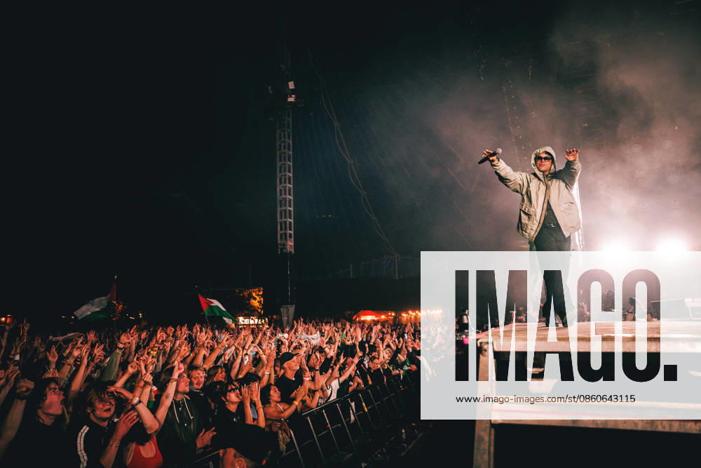 Kneecap live at Roskilde Festival 2026 Roskilde, Denmark. 03rd, July 2026. The Irish hip-hop trio Kneecap performs a live concert during Danish music festival Roskilde Festival 2026 in Roskilde. Denmark, Roskilde