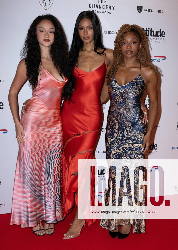 FLO (Stella Quaresma, Jorja Douglas and Renée Downer) attends the Peugeot Attitude PRIDE Awards Europe 2026, supported by British Airways, at The Chancery Rosewood in London, England. UK. Friday 3rd July 2026.