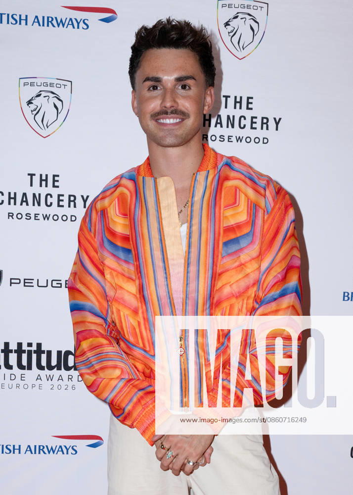 Joe Baggs attends the Peugeot Attitude PRIDE Awards Europe 2026, supported by British Airways, at The Chancery Rosewood in London, England. UK. Friday 3rd July 2026.