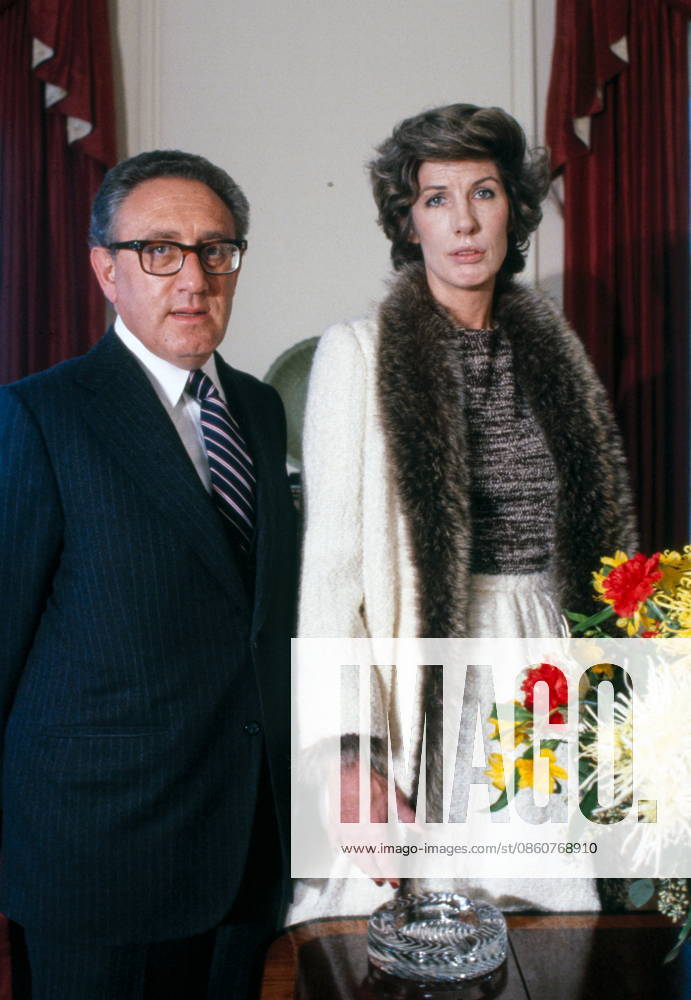 Nancy and Henry Kissinger; American politician and diplomat Nancy and Henry Kissinger. Henry Kissinger; American politician, diplomat, and geopolitical consultant who served as United States Secretary of State and National Security Advisor under the presidential administrations of Richard Nixon and Gerald Ford. Editorial use only. All other uses to be cleared with the copyright owner (World History Archive), in advance., WHA_181_0476.jpg, Henry Kissinger; American politician; diplomat; geopolitical consultant; United States Secretary of State; National Security Advisor; Richard Nixon; Gerald Ford; American history; Cold War; foreign policy; international relations; Nobel Peace Prize; Kissinger Associates; Nixon admini