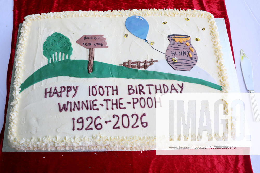Queen Camilla Commemorates 100 Years Of Winnie The Pooh in Hartfield, UK, 07 July 2026 HARTFIELD, ENGLAND - JULY 07: A cake to commemorate 100 Years of Winnie-the-Pooh at Ashdown Forest on July 07, 2026 in Hartfield, England. Ashdown Forest was the inspiration for the Hundred Acre Wood in A.A. Milne s classic Winnie-the-Pooh children s books. The Queen visited the forest in her role as patron of the Royal Literary Fund., Credit:Chris Jackson PA ROTA - B68 Avalon Hartfield, United Kingdom
