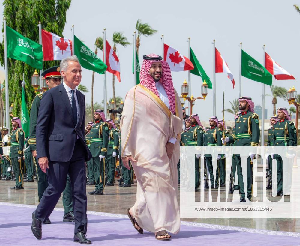 Saudi crown prince receives Canadian prime minister in Jeddah Saudi Crown Prince Mohammed bin Salman receives Canadian Prime Minister Mark Carney during an official welcoming ceremony in Jeddah, Saudi Arabia, on July 9, 2026. Carney is visiting the kingdom for talks on strengthening bilateral relations and cooperation across a number of issues. Photo by Saudi Press Agency Gaza city Gaza Strip Saudi Arabia 090726_Saudi_SPO_00(8)