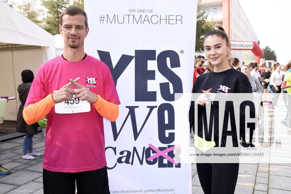 Joko Winterscheidt and Stefanie Giesinger at the Riem Arcaden Run in aid of cancer patients in the fair city of West Munich 20 10 2018 Foto:xP.xSchönbergerx xFuturexImage
