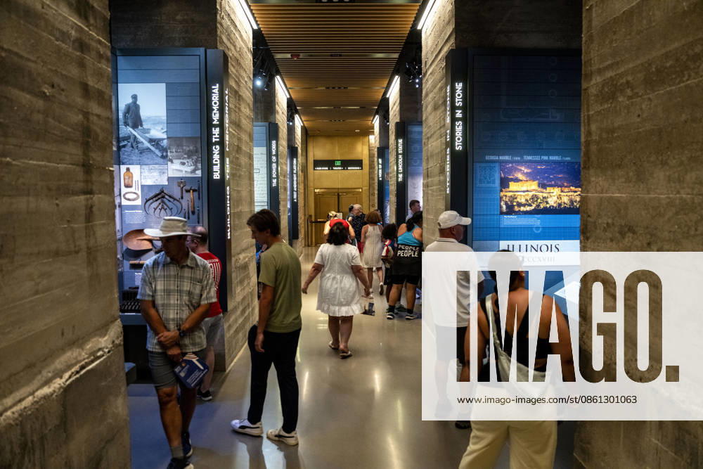 Visitors tour the newly-remodeled undercroft museum beneath the Lincoln Memorial in Washington, DC on Friday, July 10, 2026. The new 15,000-square-foot exhibit showcases the massive concrete foundations that support the memorial while telling the story of how the Lincoln Memorial was designed and built. WAP20260710326 BONNIExCASH