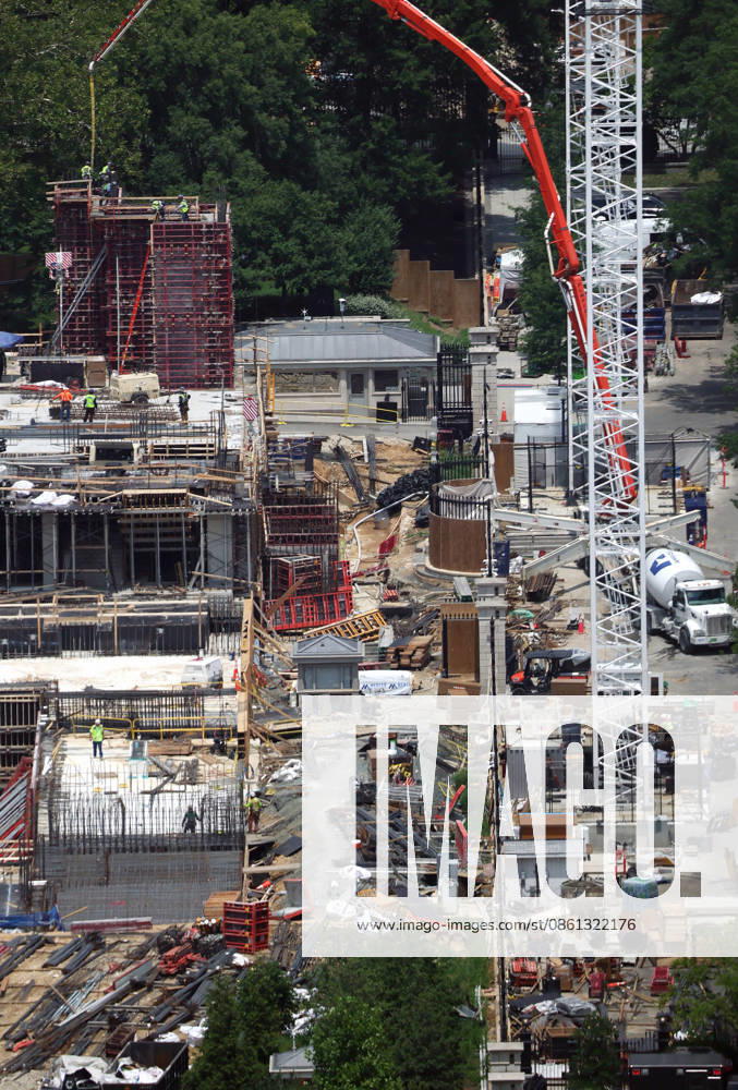 WASHINGTON, D.C. - JULY 11: View of the White House Ballroom Construction at the site of the former east wing on July 11, 2026 in Washington, D.C.