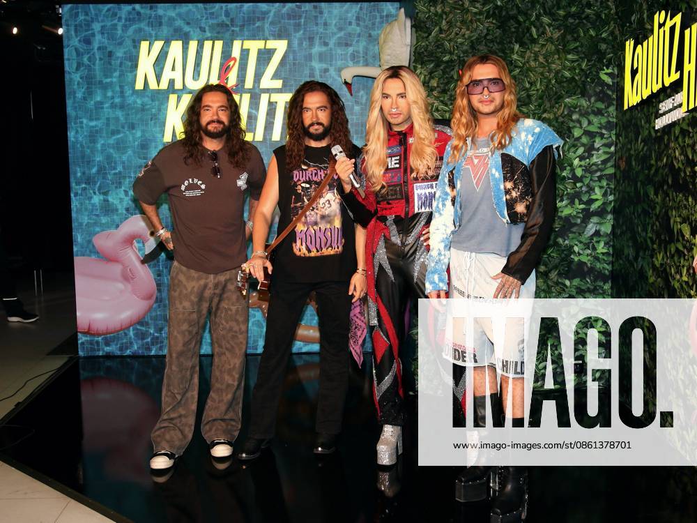 Tom Kaulitz and Bill Kaulitz at the unveiling of their wax figures at Madame Tussauds Berlin