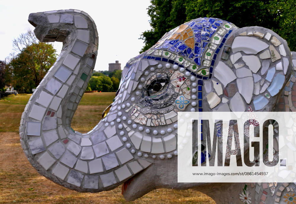 Trunks Across The Thames Your Majesty in Windsor Great Park. Trunks across the Thames is Thames Hospices very first art trail which will see businesses, schools, community groups and artists unite to create a free, fun, family-friendly trail of discovery for the local community to explore and enjoy. The majestic herd will be marching between 13th July to 13th September 2026! The herd of individually designed magnificent elephant sculptures will bring vibrancy, colour and creative artistry, transforming the streets, parks and open spaces of Slough, Eton and Windsor into a glorious open-air gallery., Credit:Geoffrey Swaine Geoff Swaine - B4563 Avalon UK, Berkshire, Windsor