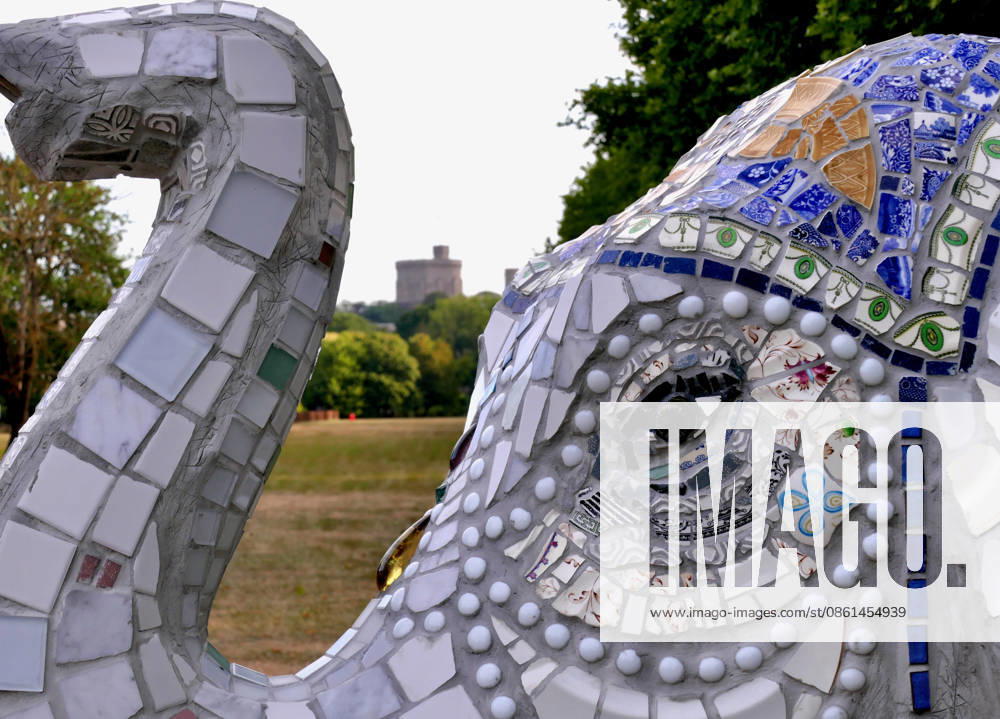 Trunks Across The Thames Your Majesty in Windsor Great Park. Trunks across the Thames is Thames Hospices very first art trail which will see businesses, schools, community groups and artists unite to create a free, fun, family-friendly trail of discovery for the local community to explore and enjoy. The majestic herd will be marching between 13th July to 13th September 2026! The herd of individually designed magnificent elephant sculptures will bring vibrancy, colour and creative artistry, transforming the streets, parks and open spaces of Slough, Eton and Windsor into a glorious open-air gallery., Credit:Geoffrey Swaine Geoff Swaine - B4563 Avalon UK, Berkshire, Windsor