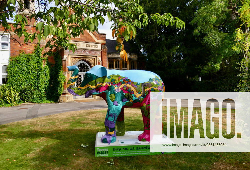 Trunks Across The Thames Stroll Through The Goat Park a tribute to Windsor Great Park by Laurie King. Trunks across the Thames is Thames Hospices very first art trail which will see businesses, schools, community groups and artists unite to create a free, fun, family-friendly trail of discovery for the local community to explore and enjoy. The majestic herd will be marching between 13th July to 13th September 2026! The herd of individually designed magnificent elephant sculptures will bring vibrancy, colour and creative artistry, transforming the streets, parks and open spaces of Slough, Eton and Windsor into a glorious open-air gallery., Credit:Geoffrey Swaine Geoff Swaine - B4563 Avalon UK, Berkshire, Windsor