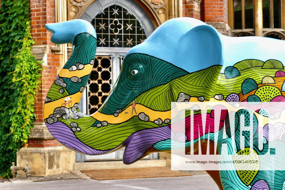 Trunks Across The Thames Stroll Through The Goat Park a tribute to Windsor Great Park by Laurie King. Trunks across the Thames is Thames Hospices very first art trail which will see businesses, schools, community groups and artists unite to create a free, fun, family-friendly trail of discovery for the local community to explore and enjoy. The majestic herd will be marching between 13th July to 13th September 2026! The herd of individually designed magnificent elephant sculptures will bring vibrancy, colour and creative artistry, transforming the streets, parks and open spaces of Slough, Eton and Windsor into a glorious open-air gallery., Credit:Geoffrey Swaine Geoff Swaine - B4563 Avalon UK, Berkshire, Windsor