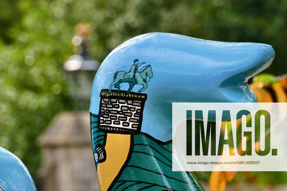 Trunks Across The Thames Stroll Through The Goat Park a tribute to Windsor Great Park by Laurie King. Trunks across the Thames is Thames Hospices very first art trail which will see businesses, schools, community groups and artists unite to create a free, fun, family-friendly trail of discovery for the local community to explore and enjoy. The majestic herd will be marching between 13th July to 13th September 2026! The herd of individually designed magnificent elephant sculptures will bring vibrancy, colour and creative artistry, transforming the streets, parks and open spaces of Slough, Eton and Windsor into a glorious open-air gallery., Credit:Geoffrey Swaine Geoff Swaine - B4563 Avalon UK, Berkshire, Windsor