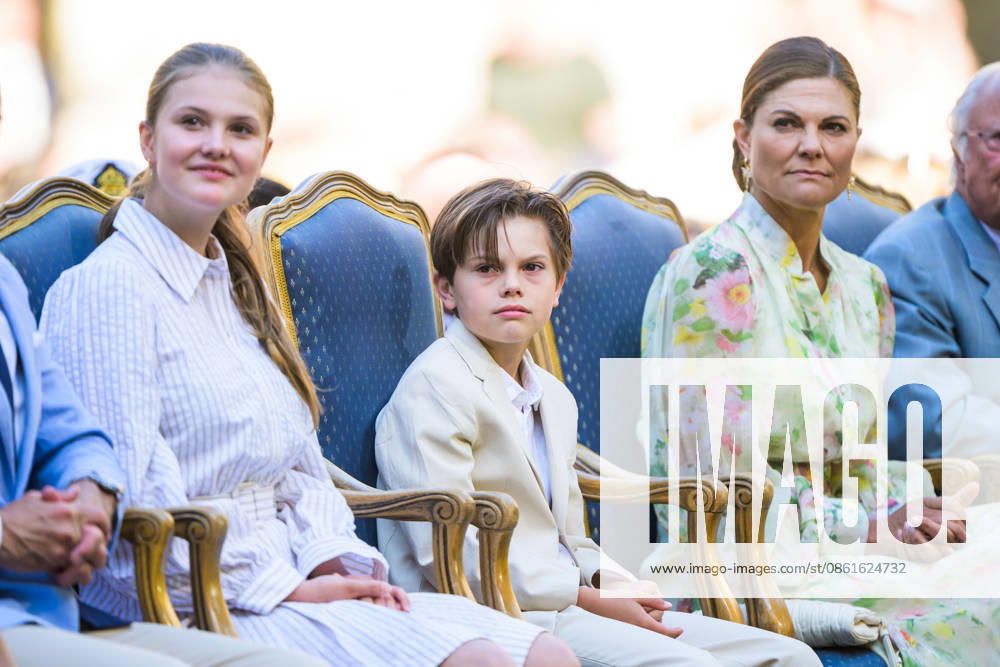 Princess Estelle, Prince Oscar, and Crown Princess Victoria at the Victoria Prize award ceremony on July 14, 2026, in Borgholm