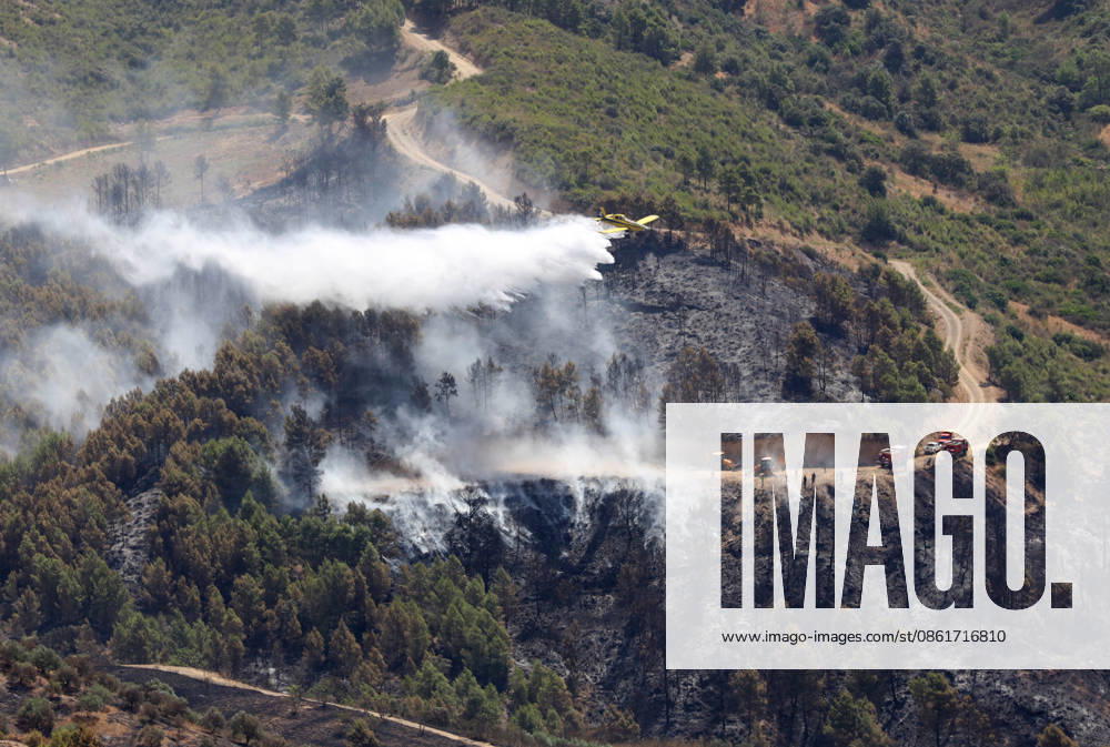 Wildfires in the mountains of Bejaia and Setif. Photo taken on July 15, 2026, shows Civil Protection personnel working to extinguish the wildfires in the mountains of Bejaia, Algeria. According to the Civil Protection report, the fires are under control. Photo by Billel Bensalem, APP, Bejaia, Algeria