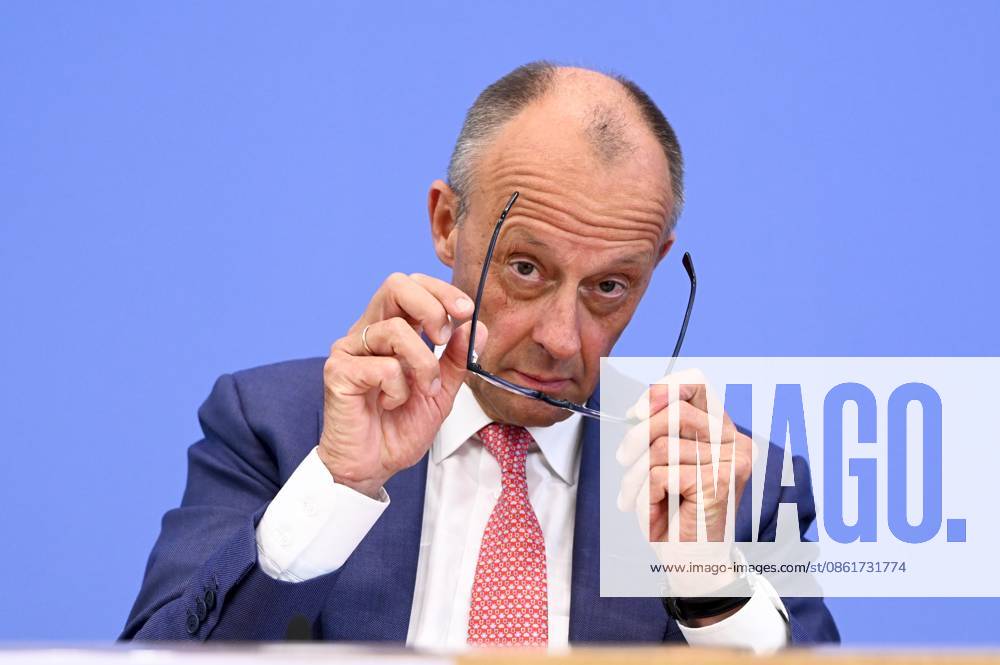 ABB BPK Joachim Friedrich Martin Josef Merz, Chancellor of the Federal Republic of Germany and Federal Chairman of the CDU, speaks about current domestic and foreign policy issues at the BPK Federal Press Conference on July 15, 2026, in Berlin, Germany