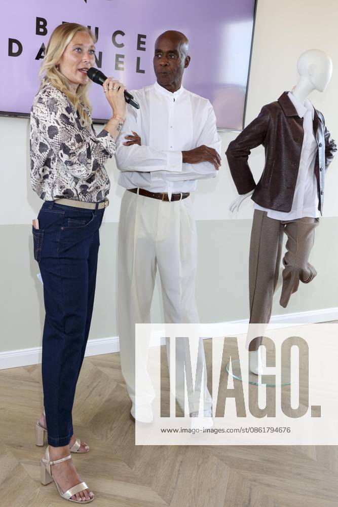 ABB DARNELL Leonie Salewski and Bruce Darnell at the QVC x Bruce Darnell fashion collection presentation at the Sturmfreie Bude Elphiblickin in Hamburg on July 15, 2026, Hamburg, Germany