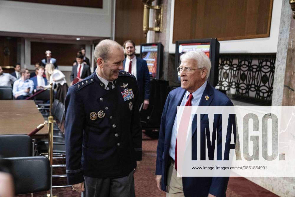 Schiess Confirmation the be Chief of the US Space Force United States Space Force Lieutenant General Douglas A Schiess, left, speaks with United States Senator Roger Wicker (Republican of Mississippi), Chair, US Senate Committee on Armed Services, right, prior to giving testimony before the committee on his nomination to be Chief of Space Operations and promoted to the grade of General, during a hearing in the in the Dirksen Senate Office Building on Capitol Hill in Washington, DC, USA, on Thursday, July 16, 2026. Photo by Andrew Thomas CNP ABACAPRESS.COM Washington District of Columbia United States