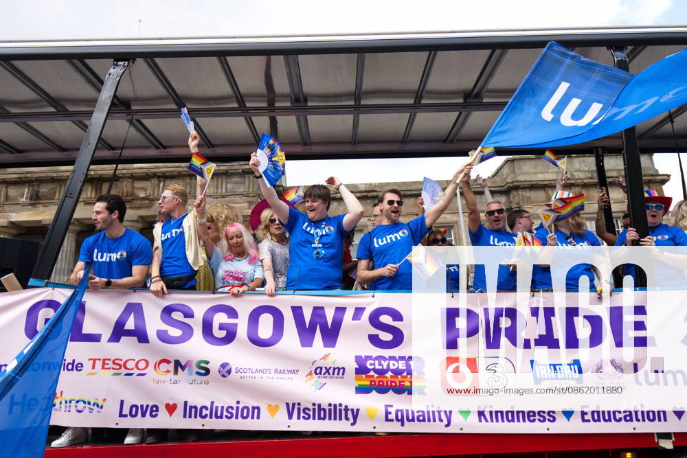 Thousands of participants took part in this yearâ€⠢s Glasgow Pride, following a route from Glasgow Green through the city centre. The event has earned the reputation as one of the largest and friendliest Pride events in the UK. Glasgow UK - ZUMAs357 20260718_zip_s357_002