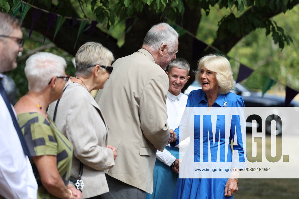 Royal visit to Emmaus Norfolk and Waveney Queen Camilla meeting Terry Waite during a visit to Emmaus Norfolk and Waveney charity in Bungay, Norfolk, which offers a home, work opportunities and support to people experiencing homelessness. Picture date: Monday July 20, 2026. PA Photo., Credit:Chris Radburn PA ROTA - B68 Avalon UK, Bungay