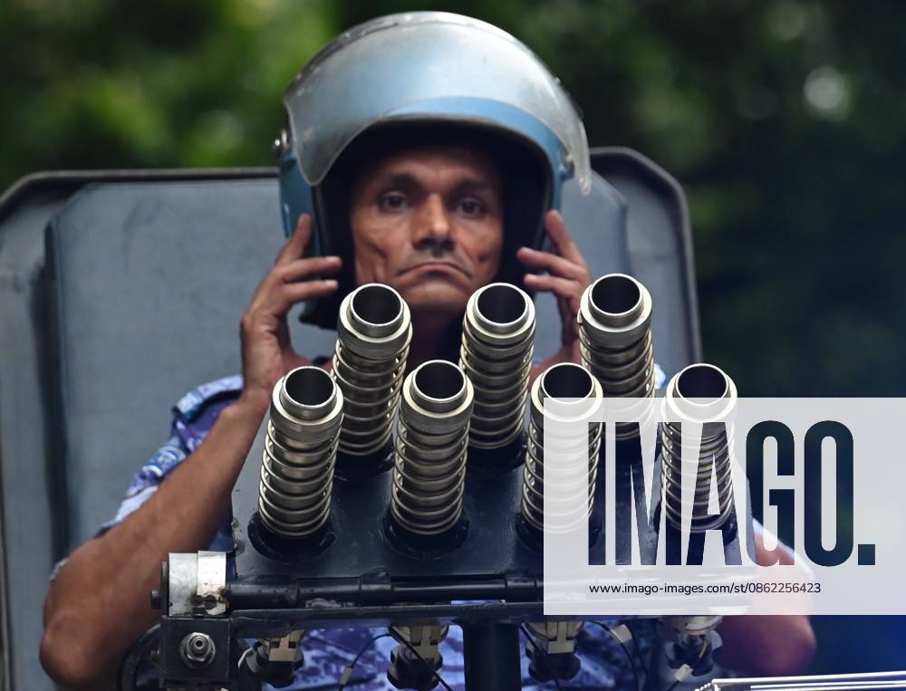 Security person stands guards on the Teargas guns at Jantar Mantar Road at the CJP protest site on July 20, 2026 in New Delhi, India. (Photo by Vipin Kumar Hindustan Times) Heightened Security In Central Delhi In View Of Proposed Protest March To Parliament By the Cockroach Janata Party