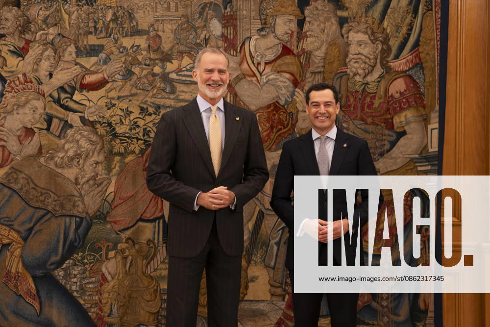 King Felipe VI receives Juan Manuel Moreno Bonilla, President of the Regional Government of Andalusia, at Zarzuela Palace. July 21, 2026. (202607211691)