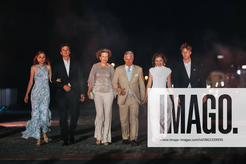 #2 King Philippe - Filip of Belgium, Queen Mathilde of Belgium, Crown Princess Elisabeth, Princess Eleonore, Prince Gabriel and Prince Emmanuel pictured during a concert and show with fireworks, laser and drones, at the end of the celebrations on the Belgian National Day, Tuesday 21 July 2026 in the Parc du Cinquantenaire - Jubelpark. MARIUS BURGELMAN MariusxBurgelman 181703278